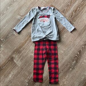 Jessica Ann Santa Claus Top and Red Checker Legging size 4T